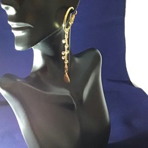 Gold Small Hoop Drop Earrings New